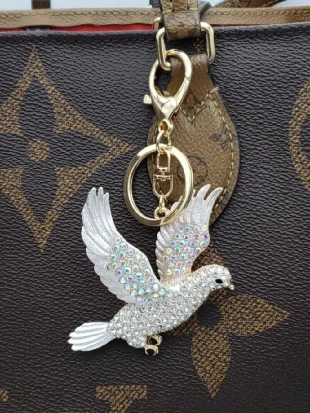 LV Gold Padlock & Key 🔒 Authentic Louis Vuitton Bag Unbranded Dove Charm